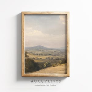 Spring Vintage Rolling Hills Landscape Oil Painting | Art DIGITAL Instant Last Minute Decor 1315