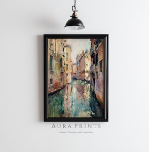 Venice Canals and Architecture PRINTABLE Digital Download Wall Art Vintage European Waterscape Gift Decor 0884