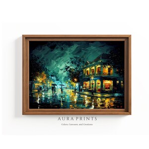 Rustic European Village Summer Scene Digital Art for Farmhouse Wall Decor 0450