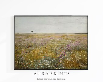 Vintage bloemen Wildflower veld afdrukbare digitale Wall Art lente boerderij stijl 0322