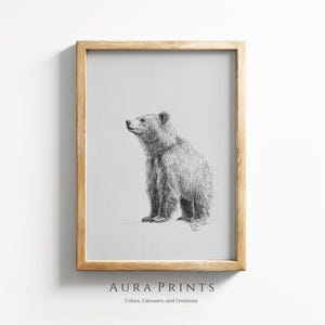 Waldbär Skizze | Minimalistische Tier Linie Kunst | Digitale Zeichnung 1337