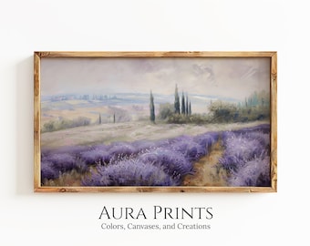Dutch Lavender Pasture Téléchargement numérique Paysage européen pour Samsung Cadre TV Couleurs sourdes Décor 0720