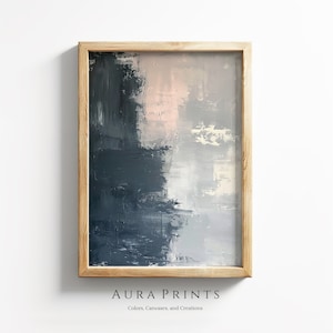 Blue Vintage Abstract Neutral Hues | Rustic Wall Art | Cottage Decor | PRINTABLE Digital Download Gift 1016