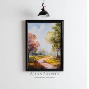 Fröhliche rustikale Herbstwald Malerei | Vintage Herbst Wand Kunst | Digital DRUCKBAR Download 1310