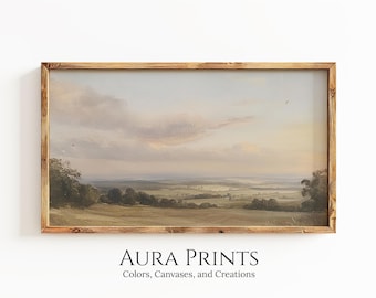 Fall Frame TV Art Vintage Country Sunrise Landscape Oil Painting | Art DIGITAL Instant Last Minute Decor 1317
