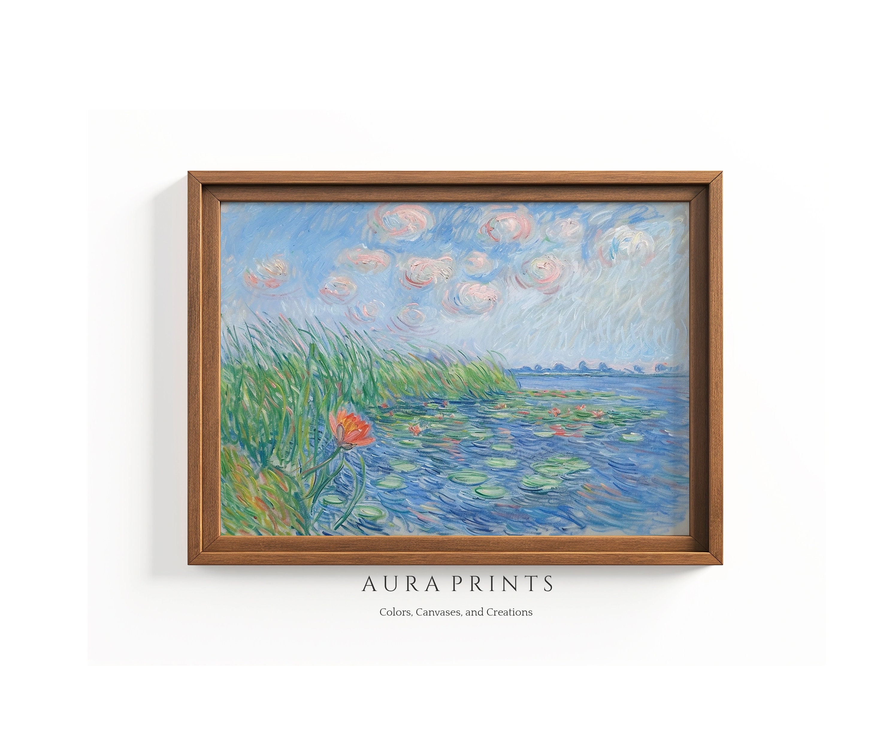 Claude Monet Water Lilies PRINTABLE Digital Wall Art Masterpiece Vintage Rustic Farmhouse ...