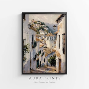 Charming European Cafe Summer Scene Digital Print Cottage Style Wall Art 0456