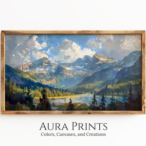 Rocky Mountains Panorama Vast Landscape Frame TV Art Premium Digital Download Muted Color Nature View 0815