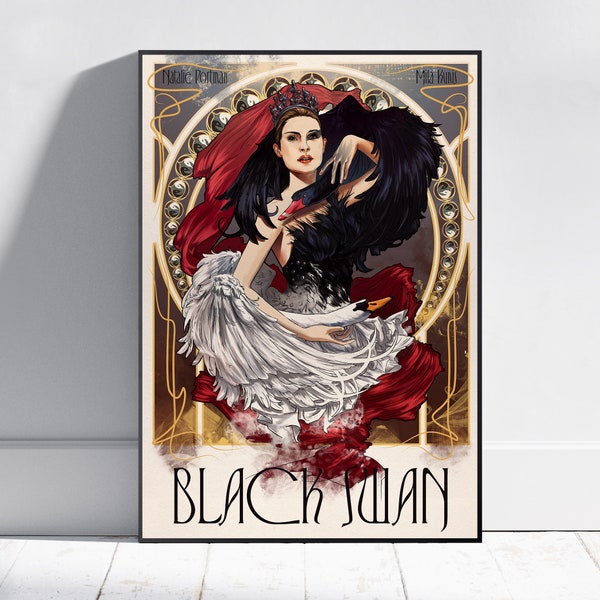 Black Swan Poster, Natalie Portman Wall Art, Fine Art Print, Movie Poster Gift, HQ Wall Decor