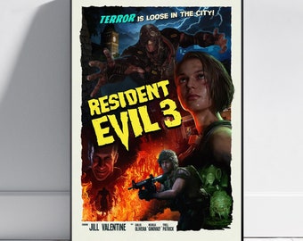 Resident Evil Poster, Raccoon City Wall Art, Fine Art Print, Game Poster Gift, HQ Wall Decor