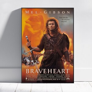 Braveheart Poster, Mel Gibson Wall Art, Fine Art Print, Movie Poster Gift, HQ Wall Decor Design #2