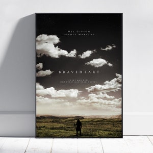 Braveheart Poster, Mel Gibson Wall Art, Fine Art Print, Movie Poster Gift, HQ Wall Decor Design #1