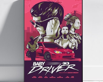 Baby Driver Poster, Ansel Elgort Wall Art, Fine Art Print, Movie Poster Gift, HQ Wall Decor