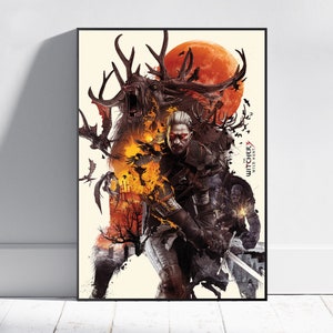 The Witcher 3 Wild Hunt Poster, Geralt of Rivia Wall Art, Fine Art Print, Game Poster Gift, HQ Wall Decor #6