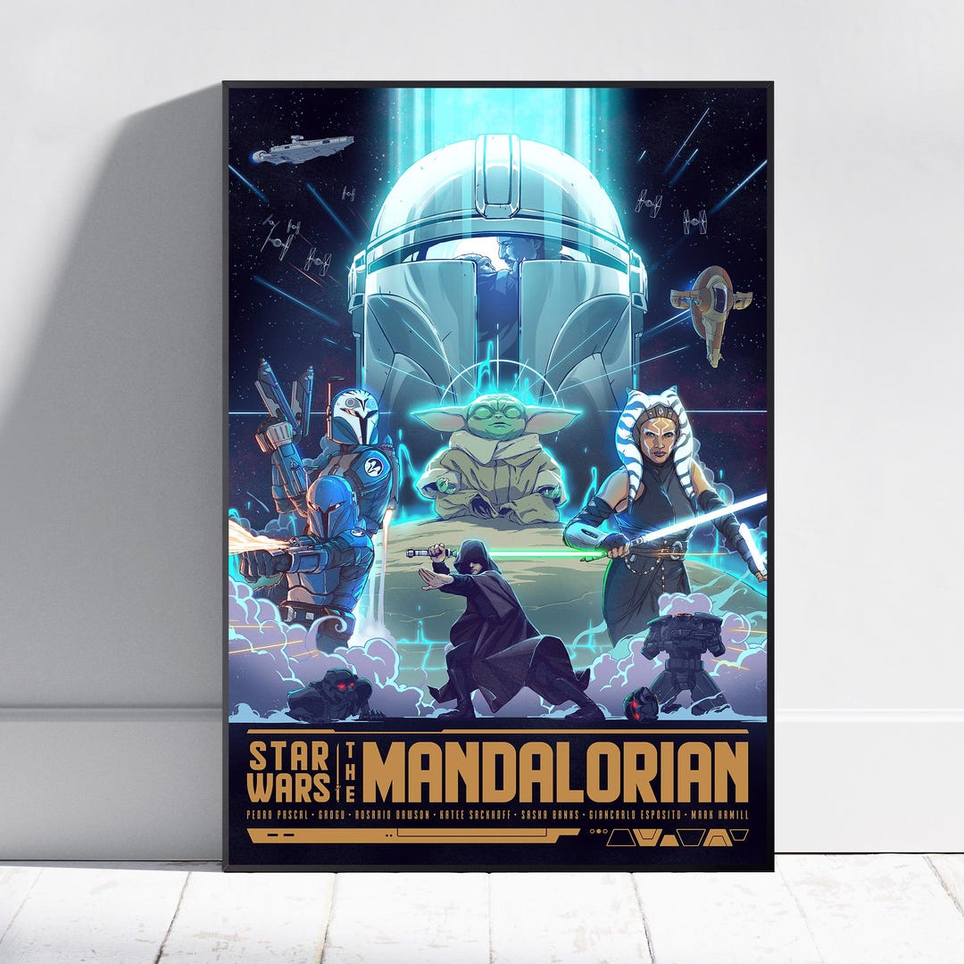 The Mandalorian Poster, Din Djarin Wall Art, Rolled Canvas Print, TV ...