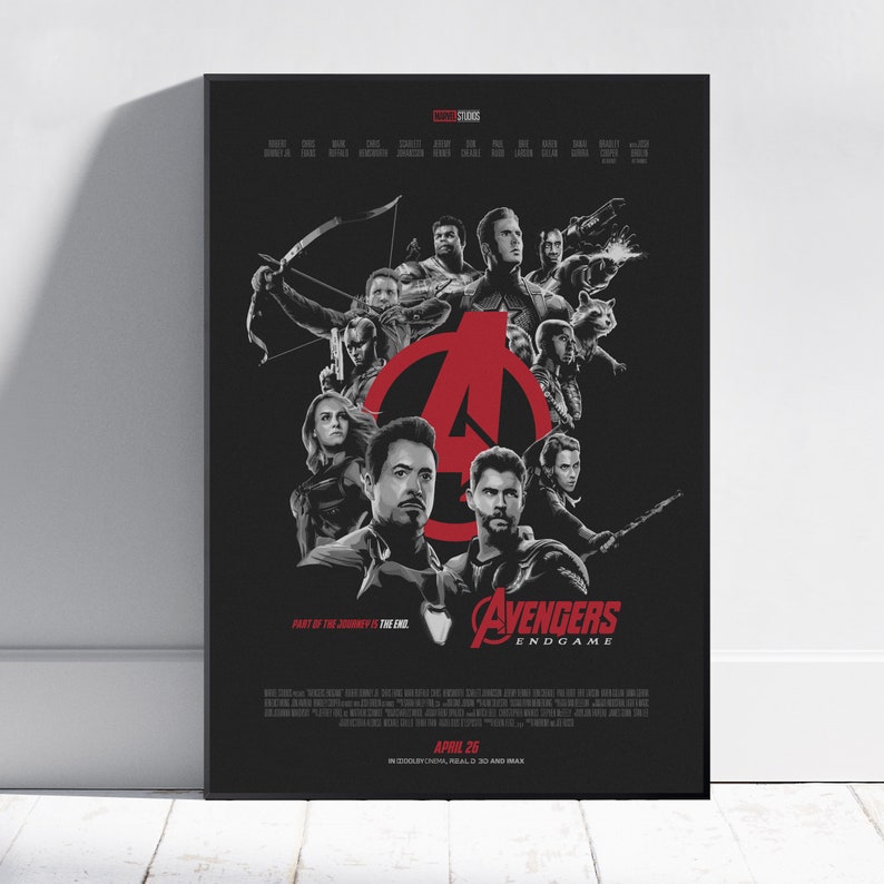 Avengers Poster, Endgame Wall Art, Fine Art Print, Movie Poster Gift, HQ Wall Decor Design #2