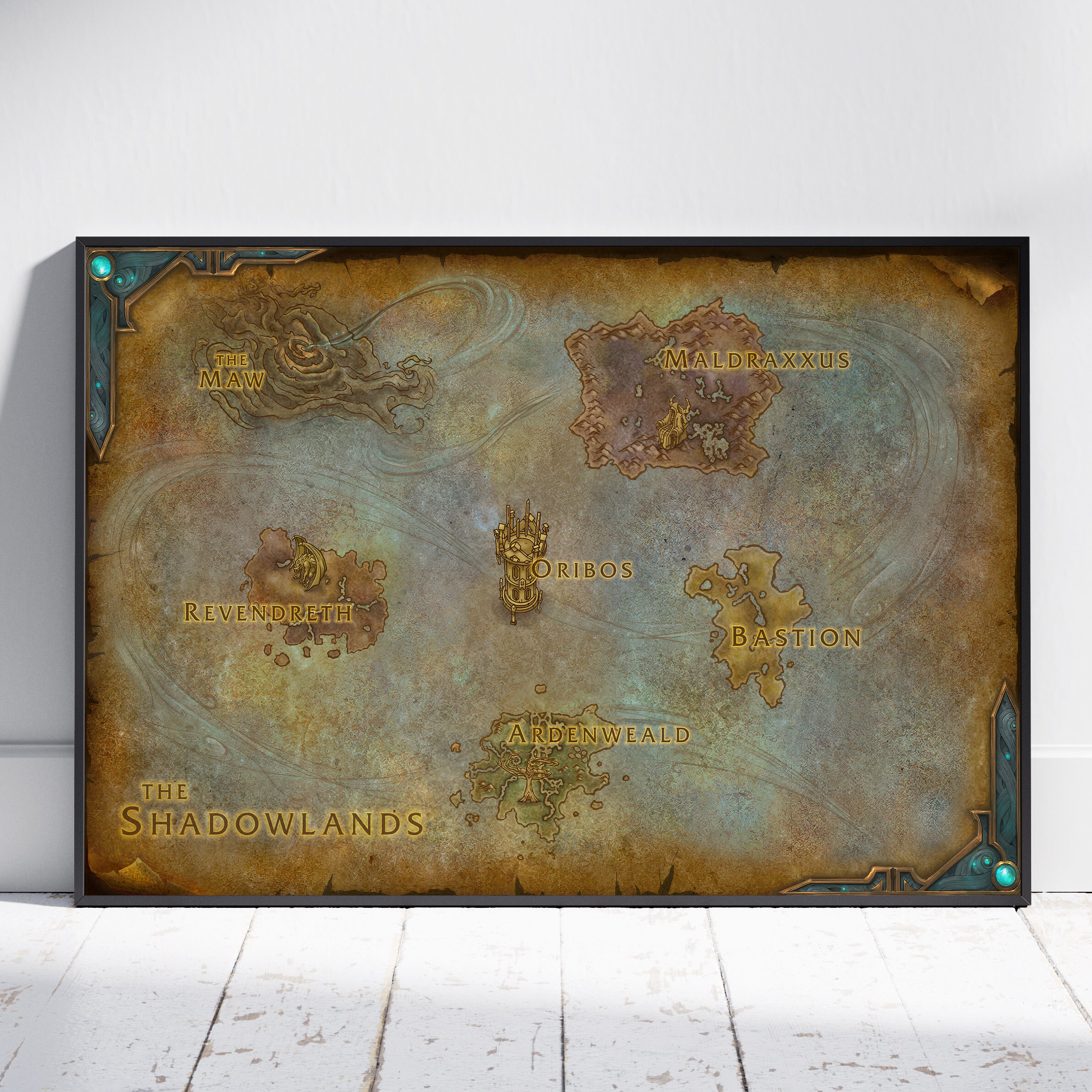 World of Warcraft Maps Poster, Azeroth Wall Art, Fine Art Print, Game ...