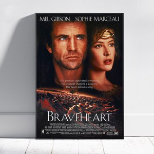 Braveheart Poster, Mel Gibson Wall Art, Fine Art Print, Movie Poster Gift, HQ Wall Decor Design #5