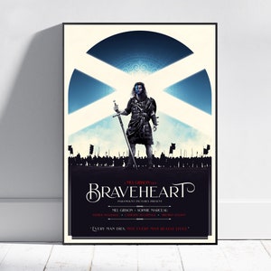 Braveheart Poster, Mel Gibson Wall Art, Fine Art Print, Movie Poster Gift, HQ Wall Decor Design #3