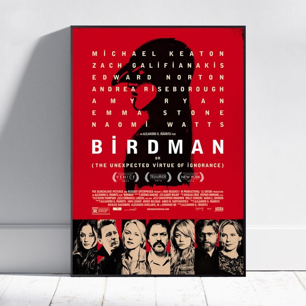 Birdman Poster, The Unexpected Virtue of Ignorance Wall Art, Fine Art Print, Movie Poster Gift, HQ Wall Decor