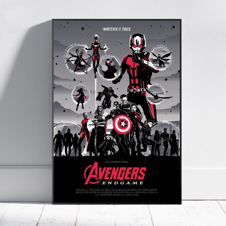 Avengers Poster, Endgame Wall Art, Fine Art Print, Movie Poster Gift, HQ Wall Decor Design #1