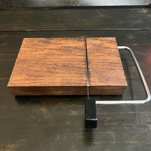 Vintage Vermillion Inc. Wood Block Wire Cheese Slicer