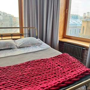 Cozy blanket, handmade chunky blanket, crochet  chunky blanket, chunky knit throw, chunky cable knit blanket, oversized knit blanket