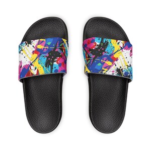 Farbe bespritzt Herren PU Slide Sandalen | Passende Kombi | Must have | Tolle Geschenkidee
