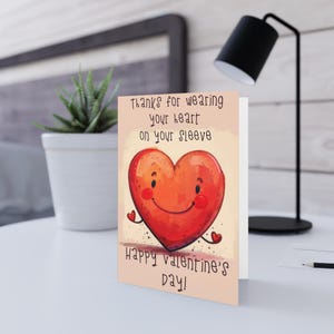 Thanks For Wearing Your Heart On Your Sleeve | Valentine&#39;s Day Card | Heart | Love | Special Occasion