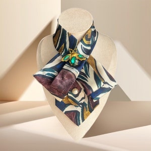 Women's Bow Tie Necklace - Original Design Ladies Tie - Unique Pattern  Tie Brooch for Women - Perfect Gift for Business Women