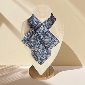Blue Bow Tie for Women – Chic Pattern Necktie Necklace for Women – Stylish Tie for Women - Unique Gift Idea for Mom or Friend