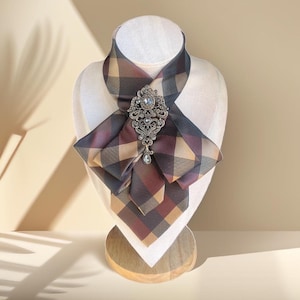 Cravate de luxe pour femme - Cravate écharpe - Cravate à motif élégant pour femme - Nœud papillon - Cravate chic pour femme écharpe fine - Accessoire de mode de bureau