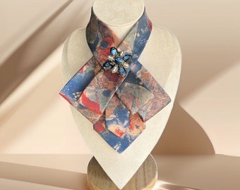 Cravate de créateur unique pour femme - Nœud papillon élégant avec broche - Cravate élégante pour femme - Accessoire de collier cravate - Cadeau pour maman