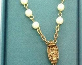 Vatican Library Collection Faux Pearl Rosary Beads