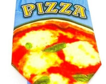 Italian Pizza Men's Tie, Men's Novelty Tie, Hand-Made in Italy