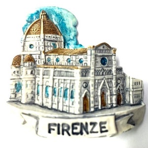 Hand painted Florence Firenze 3D Refrigerator Magnet Made in Italy