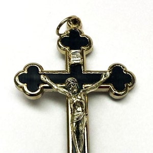 Black and Silver-tone Metal Crucifix, 2.5&quot;, Made in Italy, Lovely Christian Gift for Yourself or a Loved One