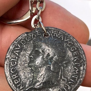 Replica of Authentic Roman Coin Keychain, Made in Italy, Ancient Rome Gift and Souvenir From Italy