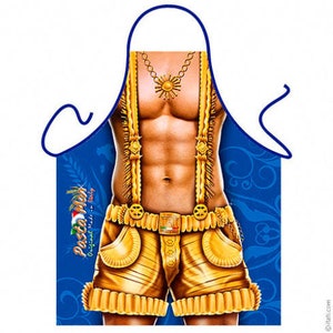 Pasta Man Kitchen Apron, Made in Italy, Fun Novelty Kitchen Cooking Apron Souvenir