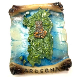 Sardinia, Italy 3D Refrigerator Magnet, Sardinia Souvenir and Gift Hand-Made in Italy, Sardinia Souvenir