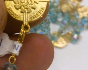 thumbnail image 2 of AB Aurora Borealis Clear Crystal Jubilee Rosary – Made In Italy, Vatican Souvenir 2 of 6