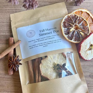 Pot à mijoter pour la récolte d'automne | Pot-pourri sur la cuisinière | Tout naturel | Cadeau de pendaison de crémaillère | Non toxique | Parfum d'ambiance