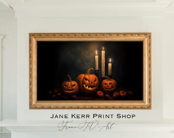 Jack O Lantern Halloween Frame TV Art Halloween Pumpkin Decor Vintage Halloween Wall Art Halloween Spooky Landscape Samsung Frame TV