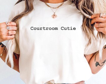 Comfort Colors® Courtroom Cutie Shirt, Funny Lawyer Gift For Her, Law School Graduation Tee, Women In Law Shirt, Attorney Student Shirt
