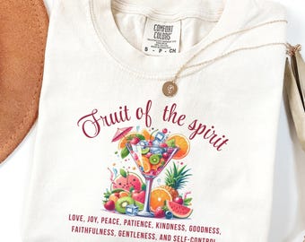 Fruit of the Spirit Shirt, Colorful Christian T-Shirt, Bible Verse Tee for Women Men, Faith Aesthetic Religious Gift, Scripture Shirt