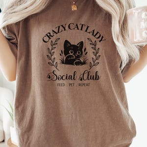 Crazy Cat Lady Social Club t-shirt, Cats Lover Tee, Comfort Colors Cat Mom tshirt, Custom Cat Tee, Animal Lover, Cat Mom Idea, Mothers Day