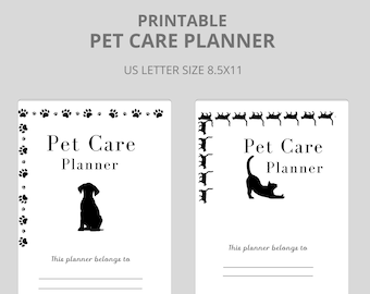 Printable Pet Care Planner, Pet Record Keeper and Health Journal, Pet Medical and HealthTracker, Pet Grooming Log, Pet Vaccination Record