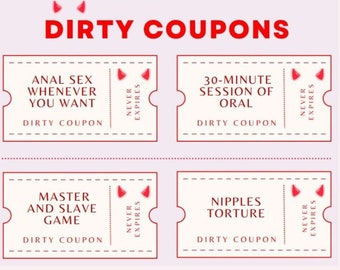 Printable Naughty & Dirty Love Coupons for Him, Spice Up Your Life, Happy Valentines Day, Couples, Hot Spicy Game, Surprise Sensual Gift