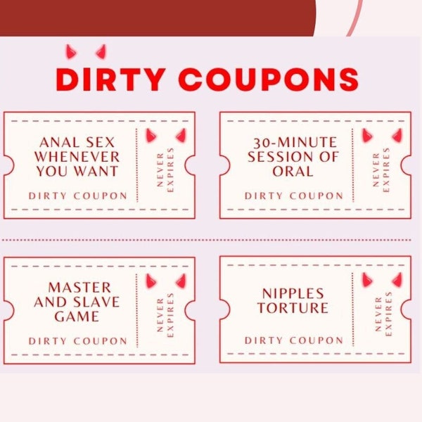 Editable Printable Naughty & Dirty Love Coupons for Him, Spice Up Your Love Life. Boyfriend, Husband Couples, Hot Spicy Game, Surprise.
