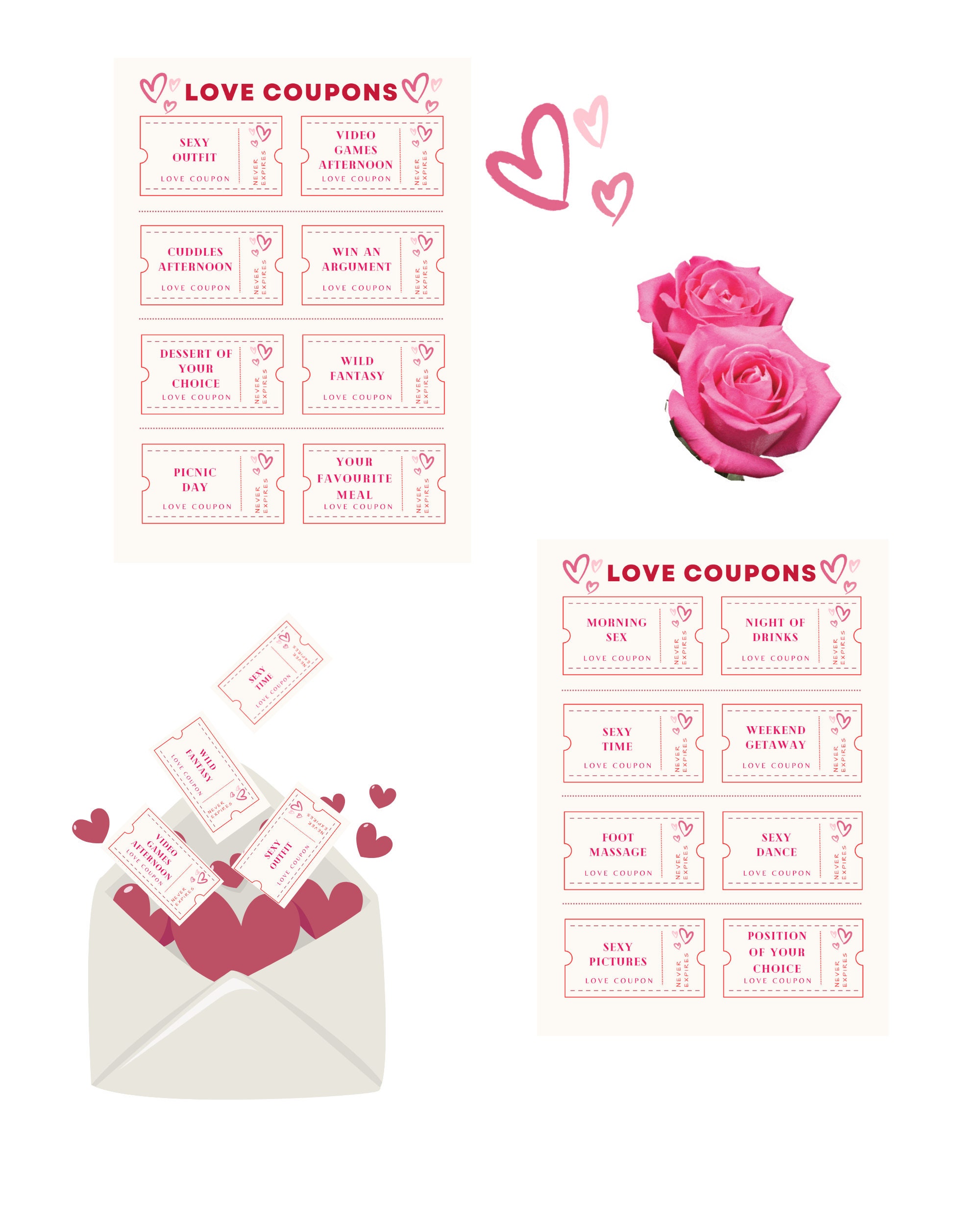 Printable Love Coupons, Perfect Gift for Girlfriend, Happy Valentines Day  Gift, Relationship Gift Idea, Spicy Love Coupon, Passionate Coupon